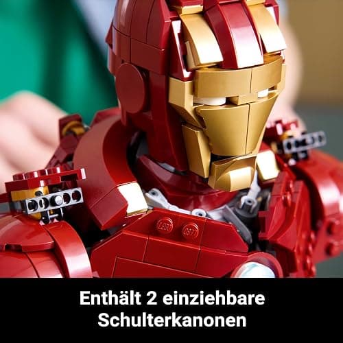 LEGO ǀ Marvel Iron Man MK4 Büste - Modellbau für Erwachsene - inkl. Tony Stark Minifigur sowie Schulterkanonen & drehbarem Kopf - Sammlerstück & Avengers Geschenk für Fans - 76327 thumbnail 7