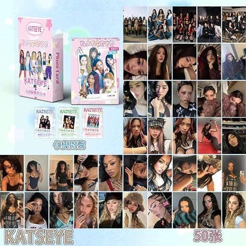 CCHZYSKO Katseye Photo Cards Novel Idol Album Lomo Cards Set Mini Photocards Set Fans Girls Women Men Fans Novel Idol Album 50 PCS Laser card thumbnail 4