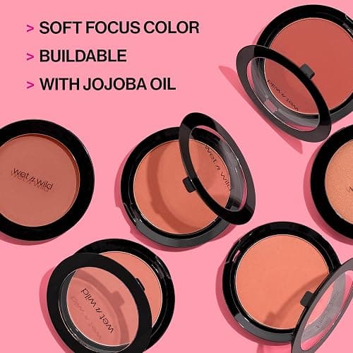 wet n wild Color Icon Blush, Effortless Matte Natural Sheer Glow & Seamless Blend, Luxuriously Infused Smooth Jojoba Oil, Cruelty-Free & Vegan - Pinch Me Pink thumbnail 3