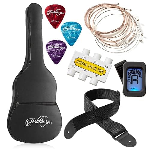 Ashthorpe 38-inch Beginner Acoustic Guitar (Mint Green), Starter Kit with Gig Bag, Extra Strings, Strap, Picks, and Lessons thumbnail 6