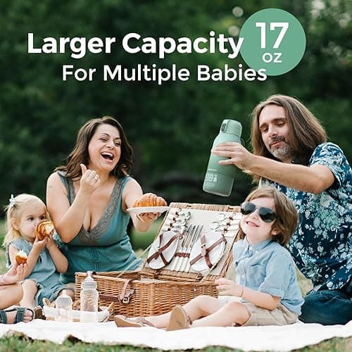Momcozy Portable Milk Warmer for Travel – Dual Heating for Breast Milk & Water, Fast Heating, Long Battery Life, 17 oz Large Capacity for All-Day Feeding Convenience thumbnail 7