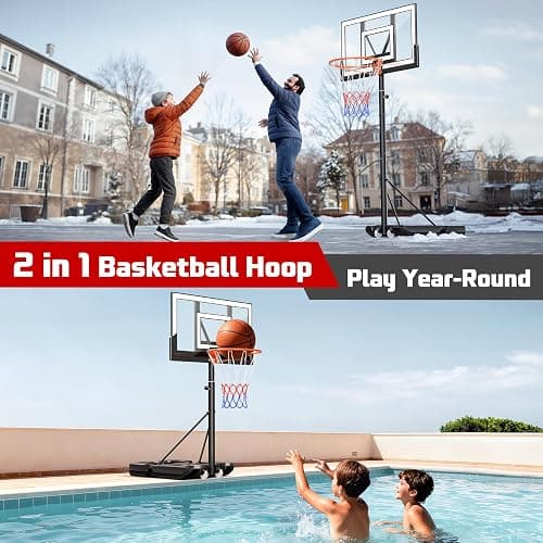 Yohood Basketball Hoop Outdoor 10FT with Shatterproof 40 Inch Backboard, Portable Basketball Hoop Goal System for Kids/Youth/Adults in Backyard/Driveway/Indoor thumbnail 5