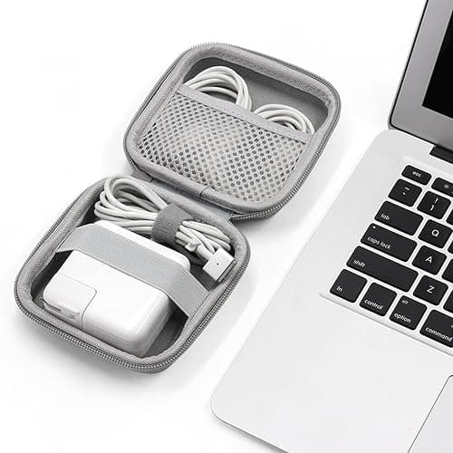 HOMEGYMFREE Small Travel Carrying Storage Case, 4.4"x4.4" Charger Organizer, Pouch compatible with MacBook Power Adapter, Laptop Accessories Cables, Cords, USB Drives, Earphones thumbnail 6
