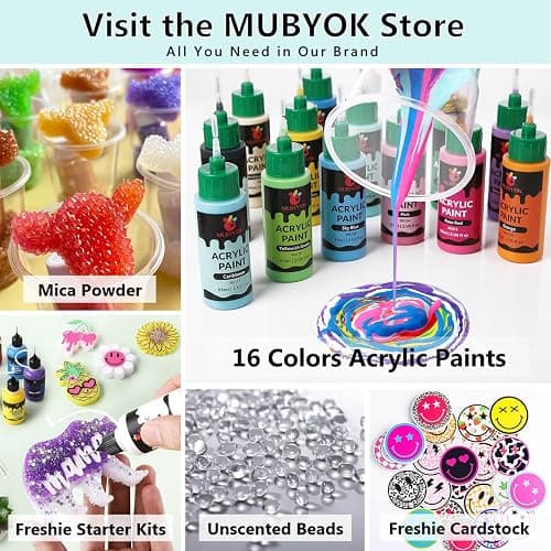 MUBYOK 1oz Matte Acrylic Paint Set with Precision Applicator Cap for Car Freshie Painting, Drawing and DIY Arts & Crafts Supplies for Adults(Pack of 12) thumbnail 3
