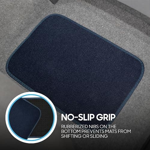 BDK Premium Carpet Blue Floor Mats for Cars - Universal Fit Interior 4-Piece Car Mats Full Set with Vinyl Heel Pad Protector - Cute Car Accessories Interior Floor Covers for SUVs & Trucks thumbnail 5