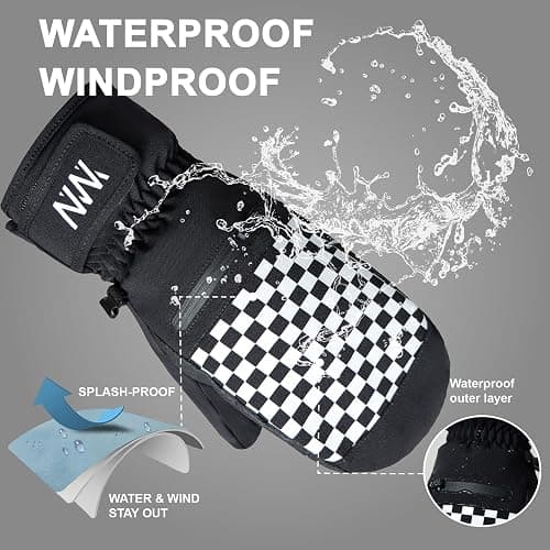 VXW Winter Snowboard &Ski Mittens for Extreme Cold Weather, Waterproof & Windproof 3M Mittens for Snowboarding Skiing in Cold Weather thumbnail 4