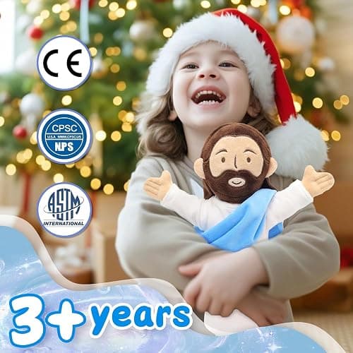 Yelakey 13" Jesus Plush, Jesus Stuffed Doll Plushie for Easter Christmas Church (Brown) thumbnail 5