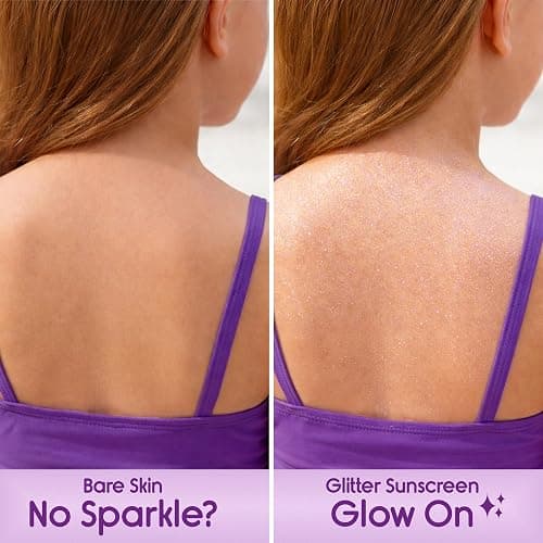 Glitter Sunscreen SPF 50 Lotion 4.5oz - Sparkle & Shimmer Sunscreen - Colored Sun screen for Kids & Women - UVA/UVB Sunshine Protection + 80 Min Water Resistant - (Scented) (USA Made) thumbnail 7