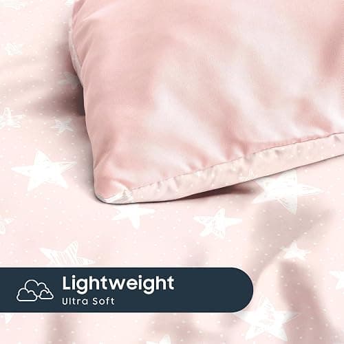 Wake In Cloud - Star Bedding Set for Boys Girls, Cute Stars Polka Dot, Soft Lightweight Comforter Set with Sheets, 5 Pieces Kids Bed in a Bag, Light Pink, Twin Size thumbnail 6