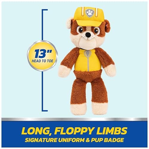 GUND PAW Patrol Official Rubble Take Along Buddy Plush Toy, Premium Stuffed Animal for Ages 1 & Up, Yellow/Brown, 13” thumbnail 5