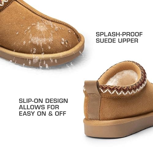 DREAM PAIRS Women's Fuzzy Cozy Slippers Genuine Suede Indoor Outdoor Fluffy Home Comfy Winter Slip On Cute Warm Memory Foam Furry Shoes FuzzyEasy - 9 - Chestnut thumbnail 5