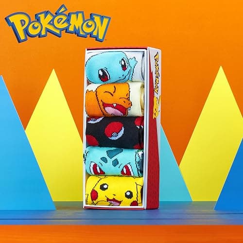 Pokemon Boys Socks 5 Pack Pikachu Ankle Socks Stretchy Breathable Crew Socks for Boys Girls Teenagers Women - Pokemon Gifts thumbnail 2
