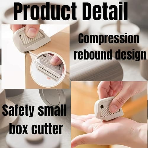 2 Pcs Box Cutter Retractable, Slice Box Opener Tool, Small Ceramic Box Cutter Safety, Magnetic Package Opener(White) thumbnail 6