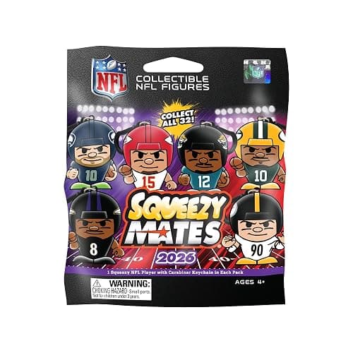 Teenymates Party Animal NFL 2026 Squeezymates Series 8 Figures, Team Colors, One Size (Squeezymates 2026 NFL 4 Blind Pack Lot) thumbnail 2