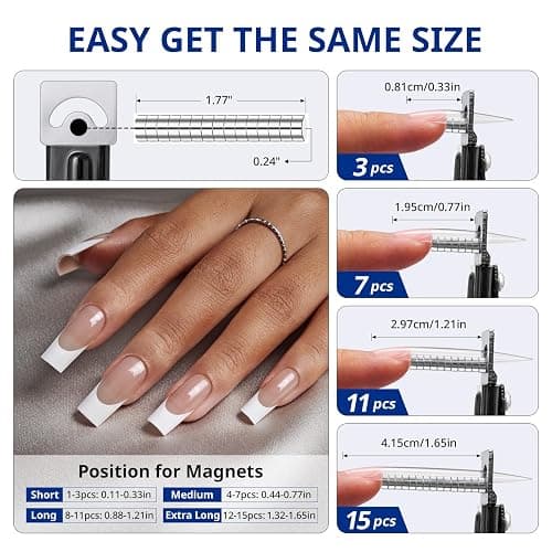 AIRSEE Professional Acrylic Nail Clipper with 15PCS Magnets,Black | Fake False Nails Tip Cutter,Nail Trimmer for Artificial Nail Manicure Nail Art Tool,Home DIY Use thumbnail 3