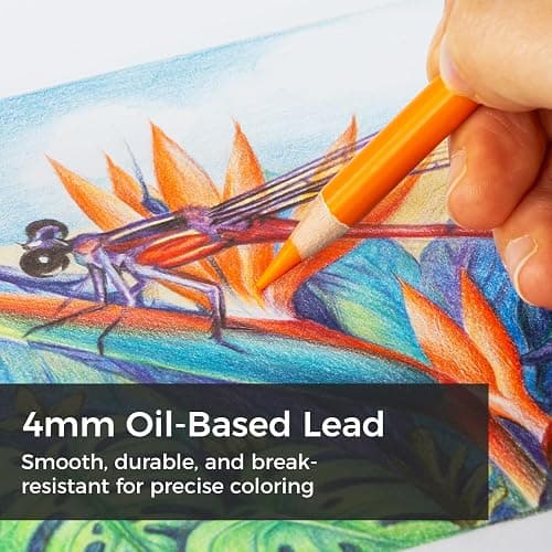 Ohuhu Colouring Pencils, 72 Blendable High Pigmentation Soft and Thick Core 4mm Oil-based Lead Coloured Pencils for Professionals Artists Adults Students Drawing Sketching Portrait - Halawa Series thumbnail 4