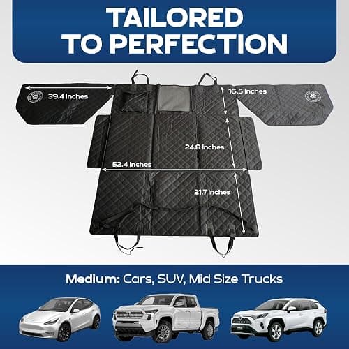 Ruff Liners Medium Back Seat Extender for Dogs, Black – As Seen on Shark Tank – Hard Bottom Platform for Cars, SUVs & Mid-Size Trucks, 400lb Support, Waterproof – Rigid Back Seat Cover for Dogs thumbnail 6
