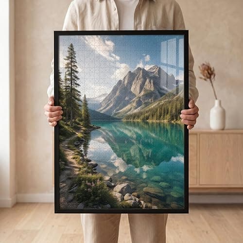 POSTER ART Bilderrahmen 50x70 cm Hängende aus MDF und Acrylglas Schwarz | Für Poster und Puzzles, Vertikal oder horizontal, Einfache Montage, Robustes Acrylglas, Europäische Produktion thumbnail 5
