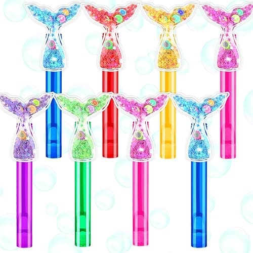 24PCS Glitter Mermaid Tail Bubble Wands for Kids Mermaid Party Favors Decorations Supplies, Mermaid Party Pinata Stuffer, Goodie Bags Filler, School Classroom Prizes - Image 1