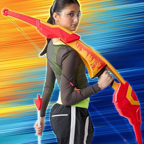 Nerf Pyrostrike Megabow, 42-Inch Bow Fires Arrows Up to 105 Feet, 2 Arrows with Soft Tips, Kids Outdoor Toys, Ages 10+ (Amazon Exclusive) thumbnail 7