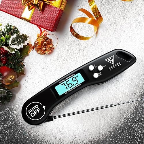 Meat Thermometers, DOQAUS Instant Read Food Thermometer for Cooking, Digital Kitchen Thermometer Probe with Backlight & Reversible Display, Wide Temperature Range for Turkey Grill BBQ Oven Candy thumbnail 2
