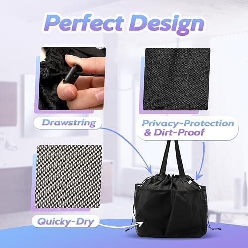 famichan Mesh Shower Caddy Portable, Dorm Room Essentials for College Students, Large Capacity with 8 Pockets Shower Bag for Camping,Swimming,Gym,Travel thumbnail 4