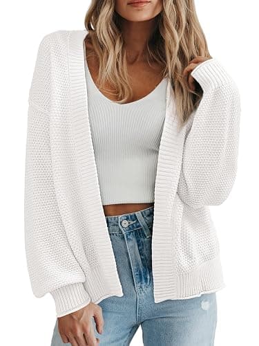 BTFBM Womens Oversized Cardigan Sweaters 2025 Fall Long Sleeve Knit Open Front Lightweight Sweater Outwear Coats - Image 1