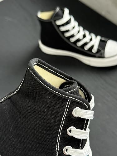 OPOEE Womens High Top Canvas Sneakers,Lace-up Canvas Shoes,Casual Tennis Walking Shoes Men's Canvas Shoes thumbnail 2