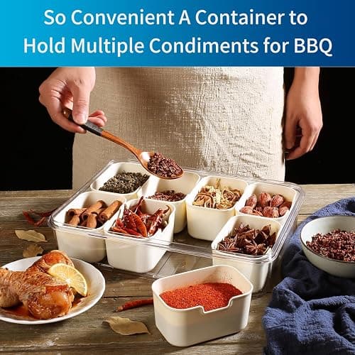 Pure Future Snackle Box Container with Handle - 8 Compartment Divided Serving Tray with Lid - Crystal Clear Charcuterie Box for Travel, Parties, Movie Nights & Daily Snacks (Hand Wash Only) thumbnail 2