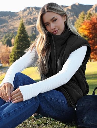 Zeagoo Womens Puffer Vest Ladies Sleeveless Zip Up Outerwear Warm Puffer Lightweight Down all Winter Jackets Coats 2025 thumbnail 6