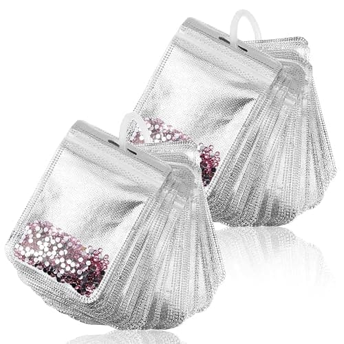 Shimmeroo 100Pcs Diamond Beads Storage Bags, Pouches for DIY Diamond Art | Reusable Jewelry Earring Painting Storage Accessories, Bead and Gem Organizer for DIY Craft, 4.33 x 2.76 Inch - Image 1