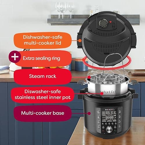 Instant Pot Pro (8 QT) 10-in-1 Pressure Cooker, Slow Cooker, Rice/Grain Cooker, Steamer, Sauté, Sous Vide, Yogurt Maker, Sterilizer, and Warmer, Includes App With Over 800 Recipes, Black thumbnail 5