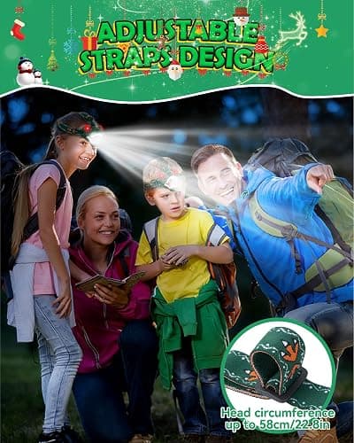 Niovexium LED Dinosaur Headlamp for Kids, Children's Toy Flashlight T-Rex Dinosaur Toys for Age 3 4 5 6 7 8 9 Years Old Kids, Camping Hiking Gear for Boys Girls thumbnail 4