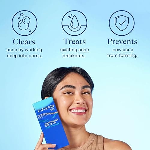 Differin Acne Treatment Gel, 90 Day Supply, Retinoid Treatment for Face with 0.1% Adapalene, Gentle Skin Care for Acne Prone Sensitive Skin, 45g Pump (Packaging May Vary) thumbnail 3