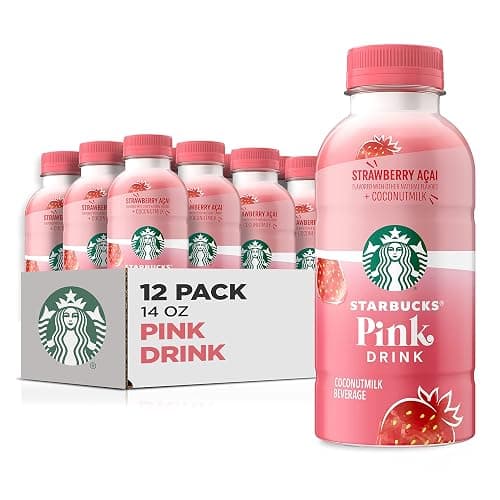 Starbucks Pink Drink, Strawberry Acai with Coconut Milk, 14oz Bottles (12 Pack) - Image 1