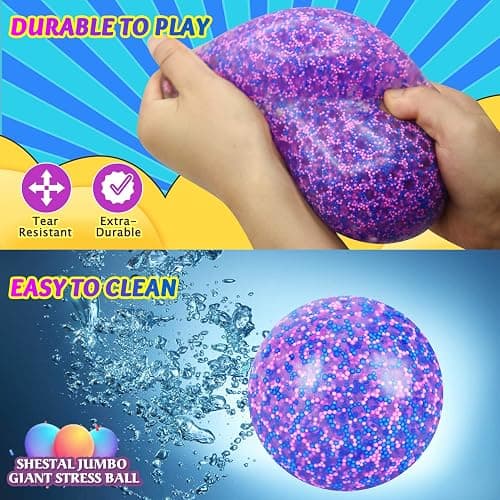 Giant 4 Inches Jumbo Stress Balls for Adults Anxiety Relief, Nedoh Balls Squishy Balls Fidget Squeeze Squish Big Ball for Anti-Stress thumbnail 3