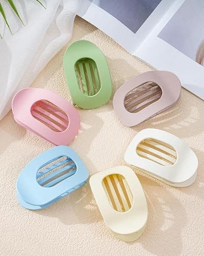 Secroma 6 PCS Flat Hair Clips for Women, French Medium Non Slip Claw Clips | Minimalist Matte Design with Strong Grip for Thick Thin Hair, Keeps Hair Secure for Low Buns, Updos and Everyday Styling thumbnail 9