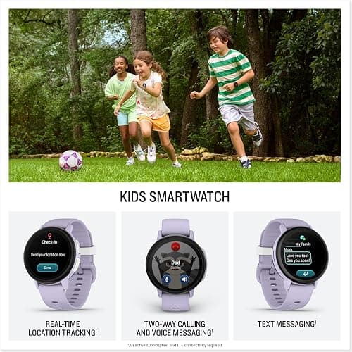 Garmin Bounce™ 2, Kids Smartwatch, Calling & Texting, 43mm, Light Purple | Two-Way Calling, Voice Messaging, Text Messaging, Real-Time Location Tracking, Active Subsciption Required for LTE Features thumbnail 2