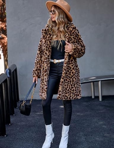 Rixiland Women's Faux Fur Coat Fuzzy Warm Winter Overcoat Long Fur Jackets Outerwear with Pockets thumbnail 5