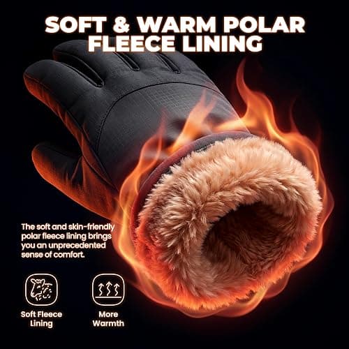 rivmount Winter Waterproof Ski Snow Warm Gloves for Women Men, Windproof Cold Weather Thermal with Touchscreen Fingers, for Running Driving Cycling Hiking Biking Outdoor Sports Daily Work thumbnail 2