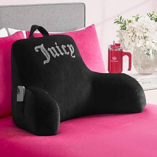 Juicy Couture black velour backrest pillow - Image 1