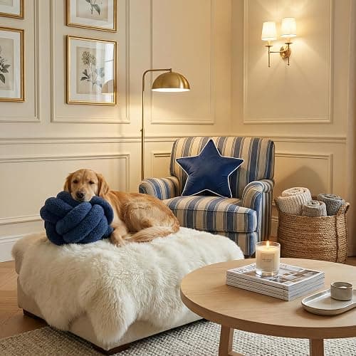 Onechionede Knot Pillow - Throw Pillows Room Décor Couch Pillow for Living Room Relieve Stress, Decorative Pillows Round Knot Cushion Pet Toy, Navy 12 Inch thumbnail 7