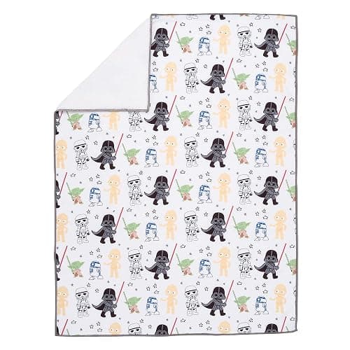 Lambs & Ivy Star Wars Classic Fleece Baby Blanket - Yoda/Darth Vader/R2-D2/C-3PO thumbnail 4