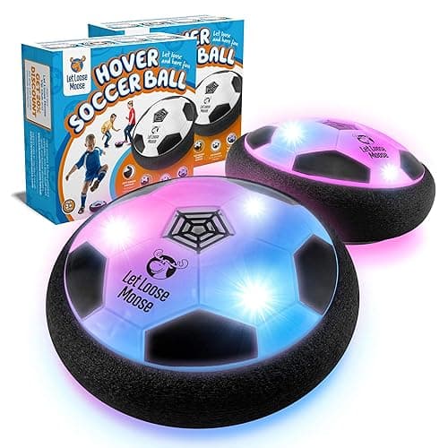 Let Loose Moose Hover Soccer Ball, Set of 2 LED Soccer Ball Toys, Gifts for 8 Year Old Boys, Indoor LED Floating Football for 7 Year Old Kids, Boy Birthday Gifts Age 4-6, 6-8, 8-12 Fun Sport Toy - Image 1