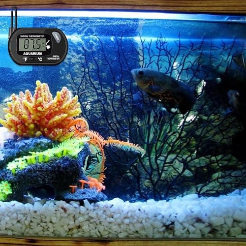 2 Pack Aquarium Thermometer, Digital Fish Tank Thermometer with Submersible Probe, Reptile Terrarium Thermometer with Large LCD Display and Suction Cup thumbnail 8