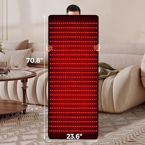 2025 New Release Infrared Red Light Therapy Mat- 1440 pcs Professional SMD LED Chips - 660nm & 850nm Wavelengths, Pain Relief, Enhances Recovery, Whole Body Care, Sleep Improvement & Energy Boost thumbnail 7