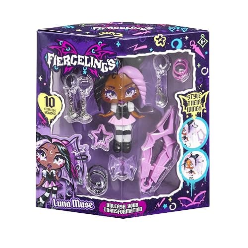 Goliath Fiercelings Luna Muse | Style Their Wings & Collect Them All! Customizable Doll with 10 Earrings & Magic Piercing Tool Included | Gifts for Kids Ages 6+ thumbnail 3
