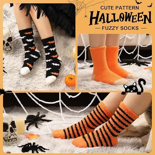 floconssy Fuzzy Socks for Women, Fall Fluffy Slipper Socks, Cozy Home Socks | Plush Soft Winter Socks, Warm Thick Sleeping Socks, Holiday Gifts for Women Mom Wife Grandma, Ideal for Lounging 5/6 Pairs thumbnail 2