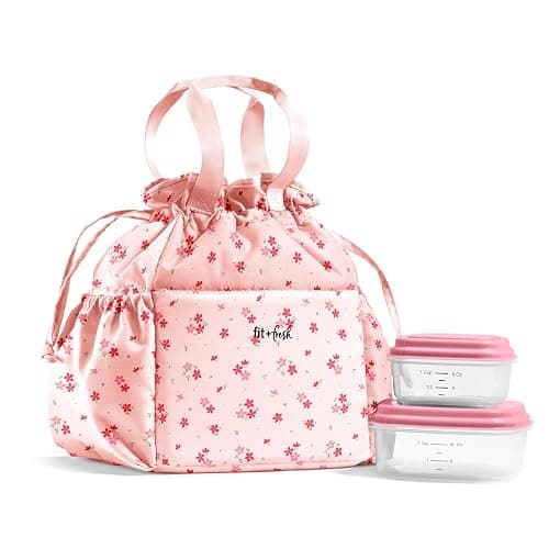 Fit & Fresh Cromwell Cinch Insulated Lunch Bag for Women w/Containers | Durable Lunch Box for Women, Meal Prep Lunch Tote For Nurses, Teachers, School, Work. Leak-Resistant, Large Capacity - Image 1