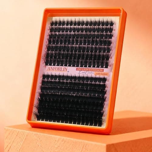 Thick Lash Clusters With Spikes 180D+280D Volume Eyelash Clusters 12-22MM Long Manga Lash Extension Spiky Cluster Eyelash Extensions 224Pcs Manga Individual Lashes DIY at Home by Anforlin thumbnail 7